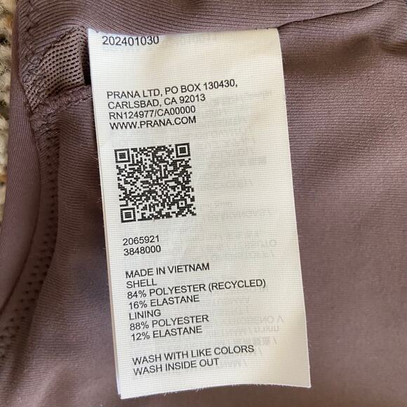 Prana Sculpt Deep Breath Bra Women's M Light Espresso Scoop Neck Strappy Back - Picture 7 of 9